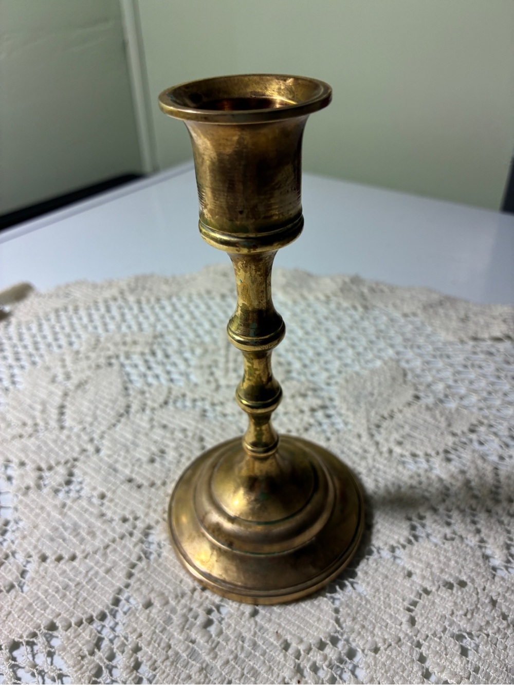 Vintage Solid Brass Candlestick Holder. 6”